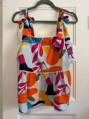 THML Multicolor Peplum Tank Top